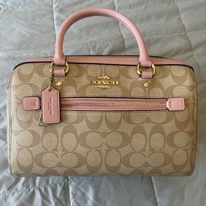 Coach Rowan Light Khaki Blossom satchel